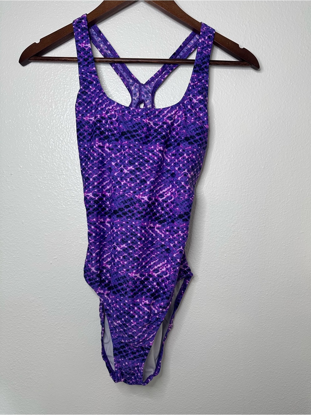 Speedo Purple Patterned One-Piece Swimsuit